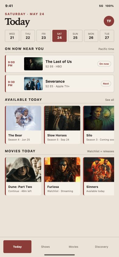 Poster Ledger Today iPhone screen